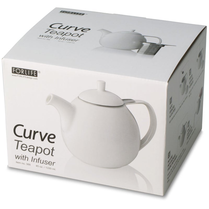 FORLIFE Curve Teapot with Infuser, 45-Ounce, Black Graphite - Image 3
